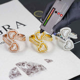 GL Heart 925 Sterling Silver Moissanite Ring