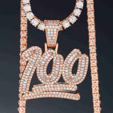 GL Ice Out Moissanite Pendant Letters 100 With Free Chain