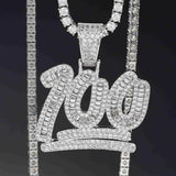 GL Ice Out Moissanite Pendant Letters 100 With Free Chain