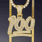 GL Ice Out Moissanite Pendant Letters 100 With Free Chain