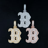 GL Iced Out Silver VVS Moissanite Hip Hop Individual Letter "K B J" Pendant