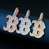 GL Iced Out Silver VVS Moissanite Hip Hop Individual Letter "K B J" Pendant