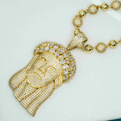 GL Ice Out Moissaite Oversized Jesus Pendant