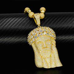 GL Ice Out Moissaite Oversized Jesus Pendant