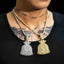 GL Rich Money Bag Ice Out Moissanite Pendant