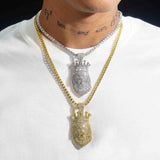 GL Rapper Rock Moissanite Silver custom lion head pendant