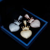 GL Cute Gold Paw Heart Custom Diamond Pendant