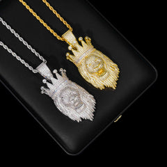 GL Rapper Rock Moissanite Silver custom lion head pendant