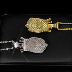 GL Rapper Rock Moissanite Silver custom lion head pendant