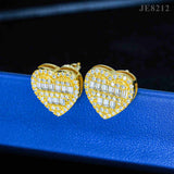 GL Heart Shape Emerald Round Cut S925 Moissanite Diamond Earring