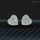 GL Heart Shape Emerald Round Cut S925 Moissanite Diamond Earring