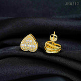 GL Heart Shape Emerald Round Cut S925 Moissanite Diamond Earring