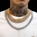 13.6mm Hip Hop Brass Zircon Cuban Chain