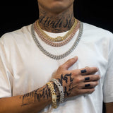 13.6mm Hip Hop Brass Zircon Cuban Chain