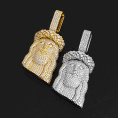 GL Ice Out Silver Full Moissanite Jesus Pendant