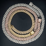 13.6mm Hip Hop Brass Zircon Cuban Chain