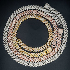 13.6mm Hip Hop Brass Zircon Cuban Chain