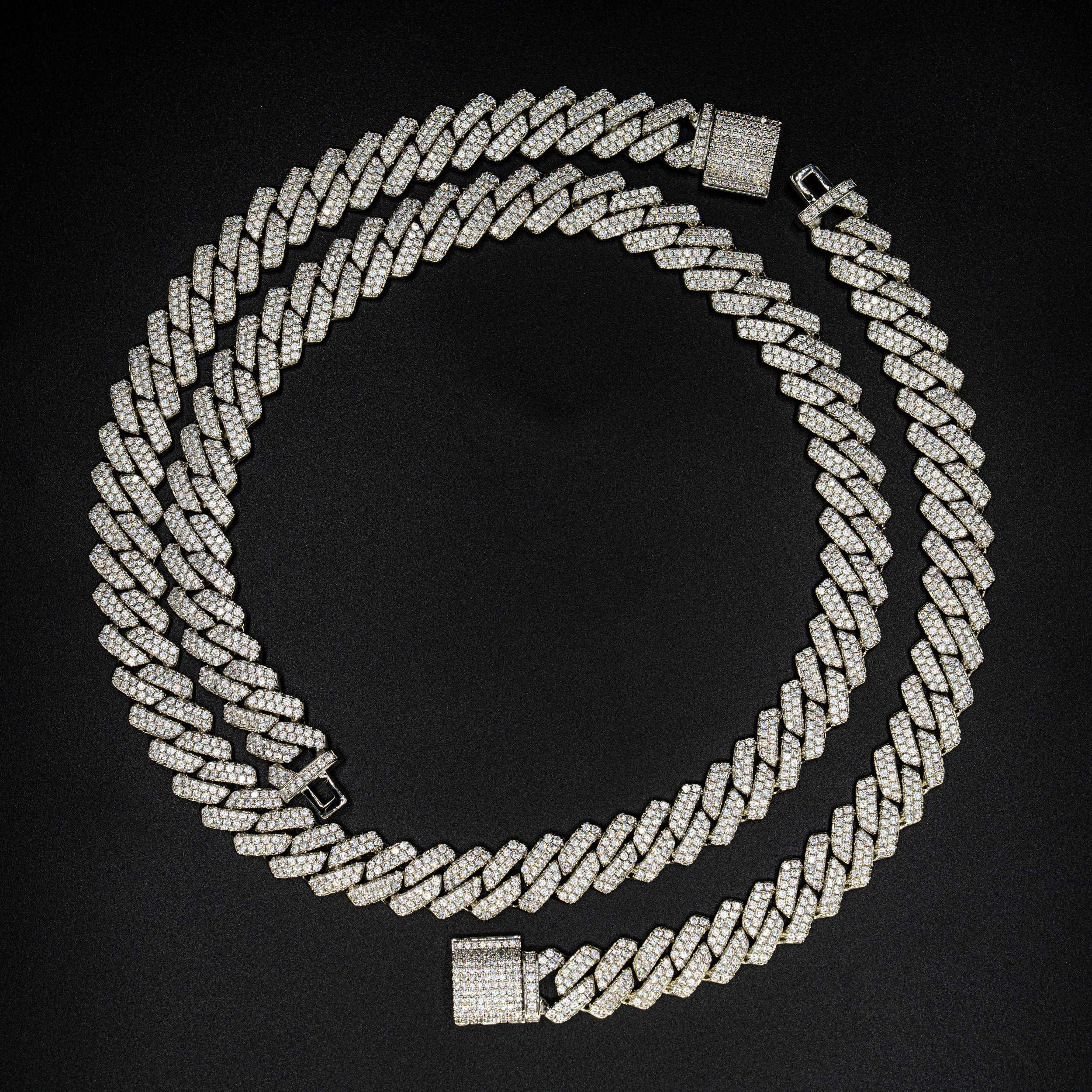 13.6mm Hip Hop Brass Zircon Cuban Chain