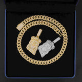 GL Ice Out Silver Full Moissanite Jesus Pendant