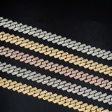 13.6mm Hip Hop Brass Zircon Cuban Chain