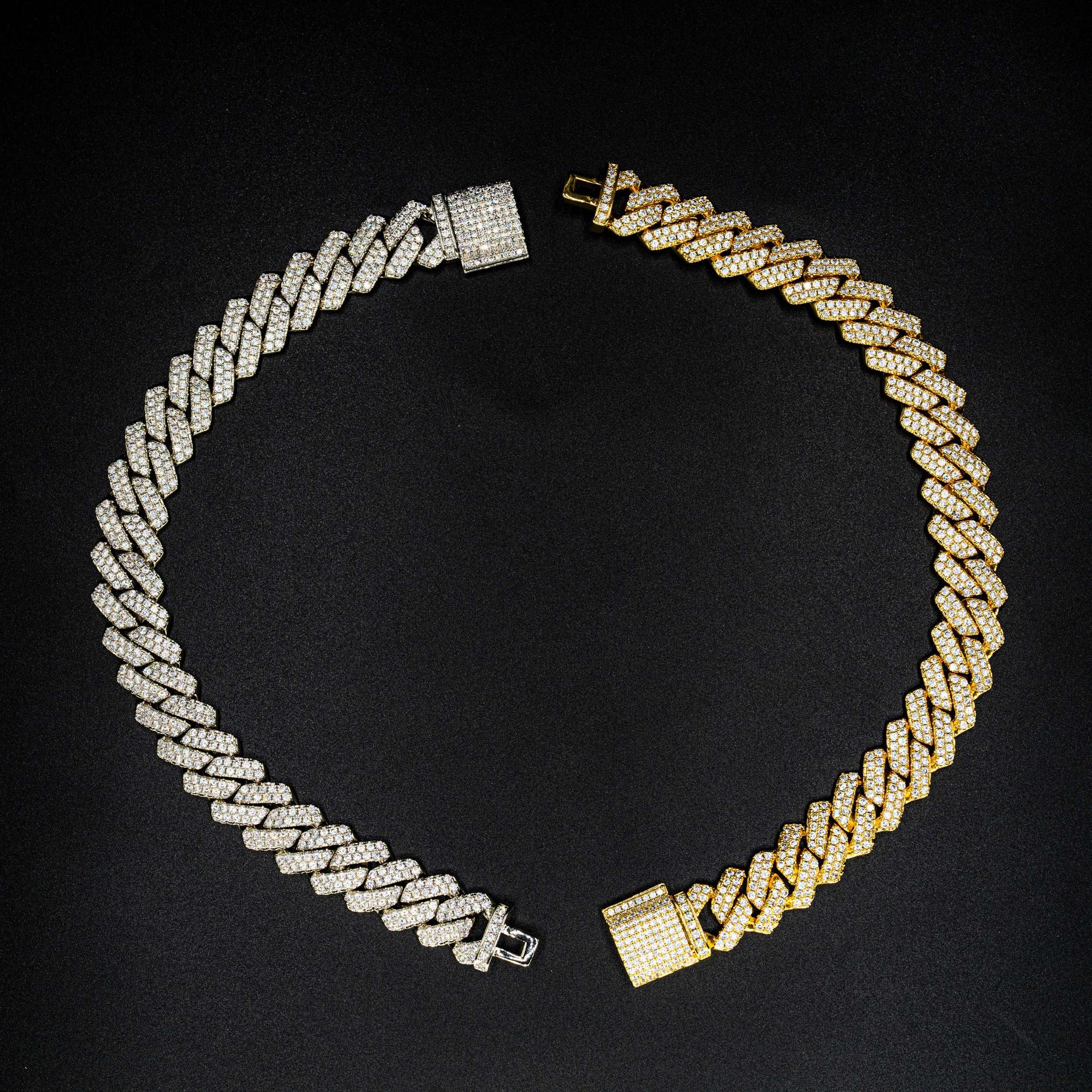 13.6mm Hip Hop Brass Zircon Cuban Chain