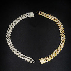 13.6mm Hip Hop Brass Zircon Cuban Chain