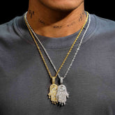 Encrusted with diamonds eye pendant