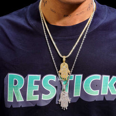 GL Encrusted with Diamonds Eye Pendant