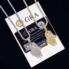 Encrusted with diamonds eye pendant