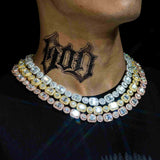 GL 10MM Round&Rmerald Cut Moissanite Luxury Chain