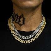 12.6mm hip-hop cuban chains made of Brass and AAAAA Zircon jewelry.