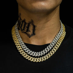 12.6mm hip-hop cuban chains made of Brass and AAAAA Zircon jewelry.
