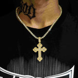 GL 925 sterling silver VVS diamond Moissanite flower shaped cross pendant