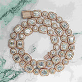 GL 10MM Round&Rmerald Cut Moissanite Luxury Chain