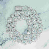 GL 10MM Round&Rmerald Cut Moissanite Luxury Chain
