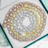 GL 10MM Round&Rmerald Cut Moissanite Luxury Chain