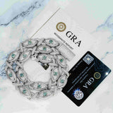 GL 15mm Devil's Eye Moissanite Cuban Chain Necklace
