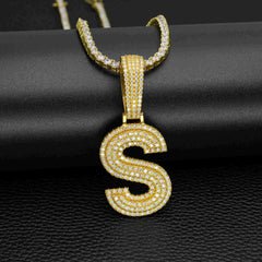 GL Hip Hop Jewelry 26 Letter and 0-9 Zircon Diamond Pendant