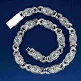 GL 15mm Devil's Eye Moissanite Cuban Chain Necklace