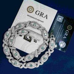 GL 15mm Devil's Eye Moissanite Cuban Chain Necklace