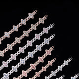 GL 15MM Colored Moissanite 4-Leaf Clover Infinity Link Bracelet