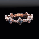 GL 15MM Colored Moissanite 4-Leaf Clover Infinity Link Bracelet