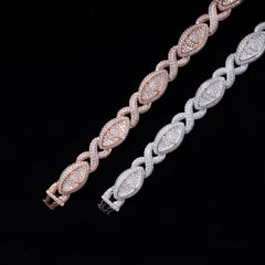 13MM Fully lced Out Moissanite Evil Eye Link Men Bracelet Hip Hop