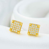 GL Iced Out Moissanite Diamond 925 Sterling Silver Square Stud Earrings