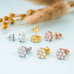 【US 3 Days Delivery】GL Hip Hop Earrings 925 Sterling Silver Moissanite Stud Earrings