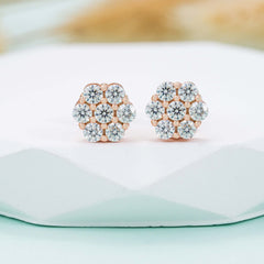 【US 3 Days Delivery】GL Hip Hop Earrings 925 Sterling Silver Moissanite Stud Earrings