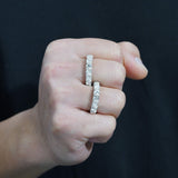 GL 925 Sterling Silver Gold Plated  Round Moissanite Engagement Ring