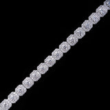 GL Iced Out 10MM Halo Square VVS Moissanite Silver Tennis Chain