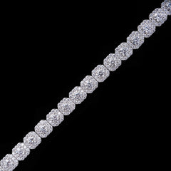 GL Iced Out 10MM Halo Square VVS Moissanite Silver Tennis Chain