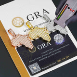 GL Silver Moissanite Continental Plate Shaped Pendant